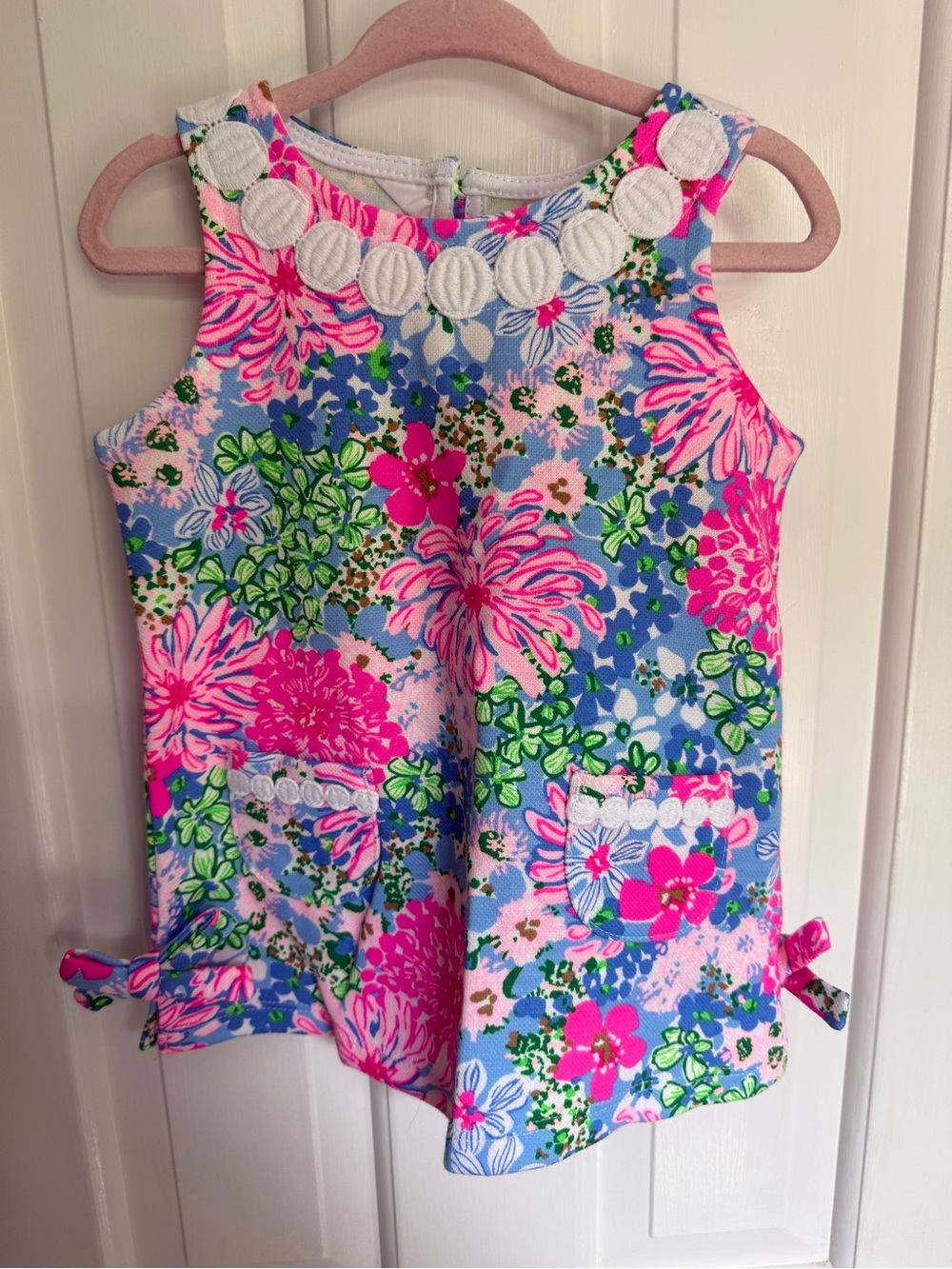 Lilly Pulitzer Sleeveless Floral Shift Dress in Pink & Blue
